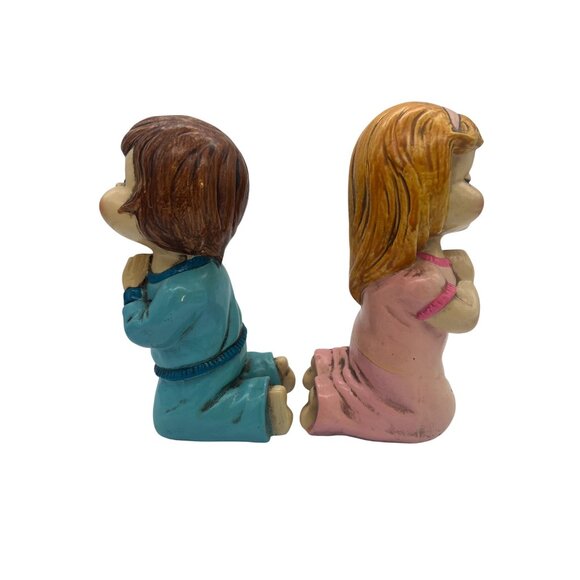 Vintage Star Japan Praying Kids Figurine Pair 7.5” Paper Mache Set - Picture 4 of 6